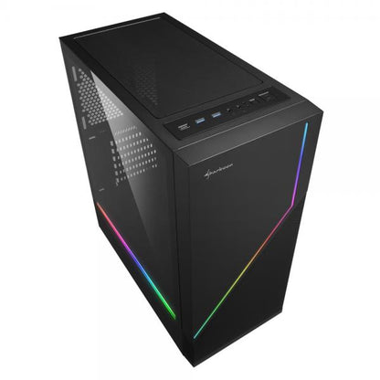 SHARKOON CASE RGB FLOW, ATX, 7 RANURAS DE EXPANSIÓN, 2 USB 3.0, 1 USB 2.0 BAHÍA PARA UNIDADES 2.5"/3.5" [RGB FLOW]