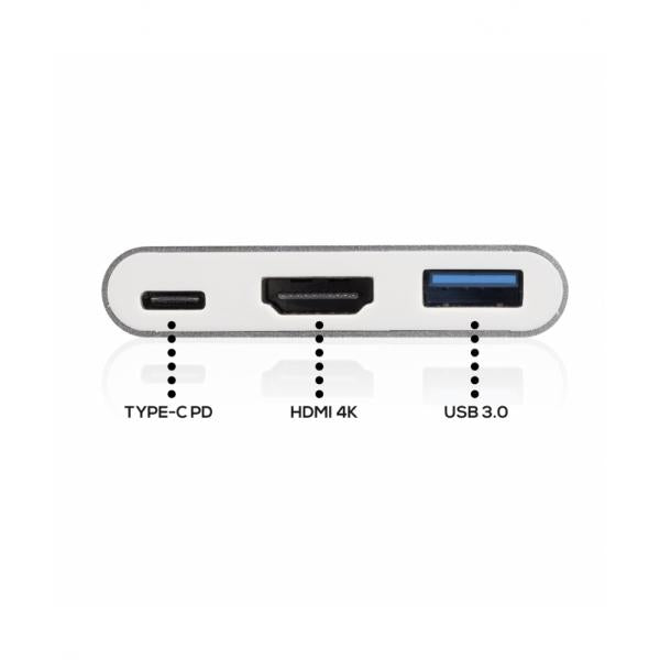 VULTECH ADATTATORE TYPE-C 1 HDMI 1 USB 3.0 1 PD [ATC-01]