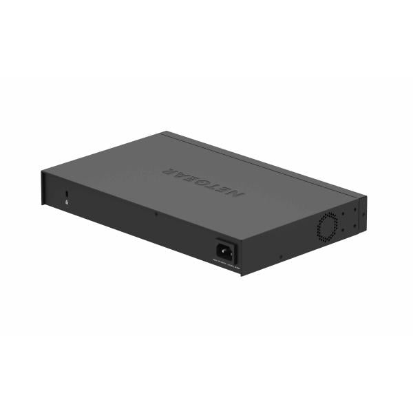 NETGEAR GS324P Gigabit Ethernet no administrado (10/100/1000) Compatible con alimentación a través de Ethernet (PoE) 1U Negro [GS324P-100EUS] 