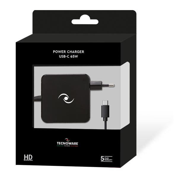 TECNOWARE ALIMENTATORE USB-C 65W COLORE NERO [FAU17563]