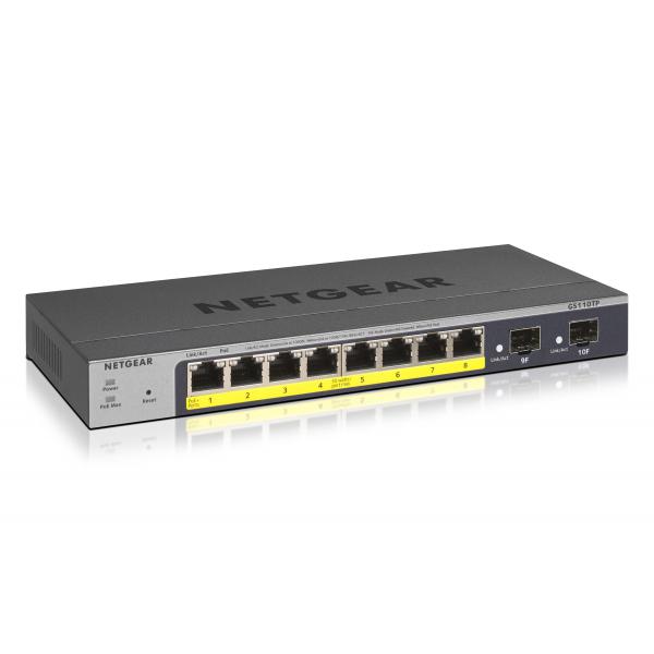 NETGEAR GS110TP Gestionado L2/L3/L4 Gigabit Ethernet (10/100/1000) Soporte Alimentación a través de Ethernet (PoE) Gris [GS110TP-300EUS] 