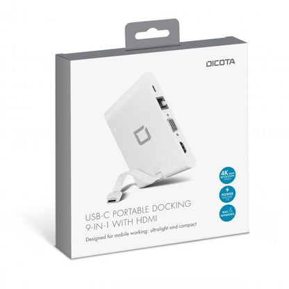 DICOTA D31729 replicatore di porte e docking station per notebook Bianco [D31729]