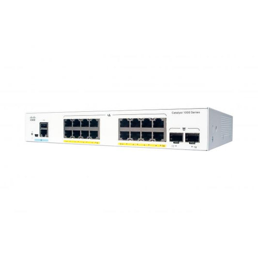 Cisco Systems Catalyst 1000 16 puertos GE - POE - Ext PS - 2x1G SFP [C1000-16P-E-2G-L] 