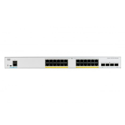 Conmutador de red Cisco Catalyst C1000-24FP-4X-L Gestionado L2 Gigabit Ethernet (10/100/1000) Compatible con alimentación a través de Ethernet (PoE) Gris [C1000-24FP-4X-L] 