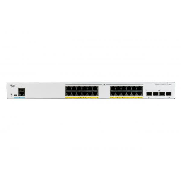 Conmutador de red Cisco Catalyst C1000-24P-4G-L Gestionado L2 Gigabit Ethernet (10/100/1000) Compatible con alimentación a través de Ethernet (PoE) Gris [C1000-24P-4G-L] 