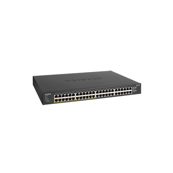 NETGEAR GS348PP Non gestito Gigabit Ethernet (10/100/1000) Supporto Power over Ethernet (PoE) Nero [GS348PP-100EUS]