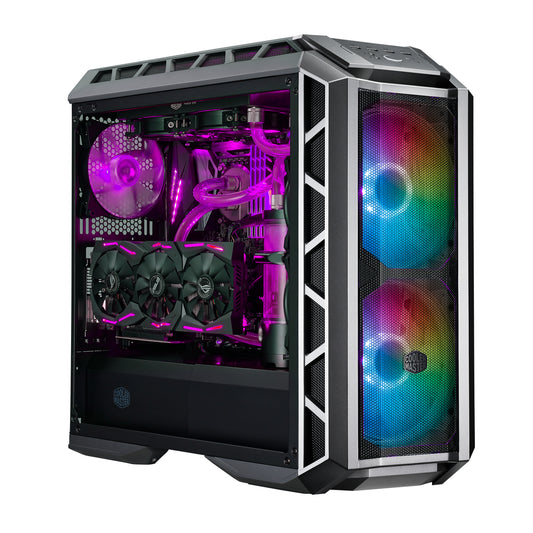 COOLER MASTER CASE H500P MESH ARGB MID TOWER, SIDE PANEL, MICROATX-MINI ITX, 2XUSB 3.2, 2XUSB 2.0, 1X3.5MM AUDIO JACK, 1X3.5MM MIC JACK, 1XARGB CONTROLLER, 1XARGB 2-TO-3 SPLITTER, 2X200MM ARGB FAN FRONT , 1X140MM ARGB FAN REAR, BLACK [MCM-H500P-MGNN-S11] 