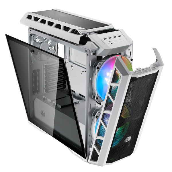 COOLER MASTER CASE H500P MESH WHITE ARGB MID TOWER, SIDE PANEL, MICROATX-MINI ITX, 2XUSB 3.2, 2XUSB 2.0, 1X3.5MM AUDIO JACK, 1X3.5MM MIC JACK, 1XARGB CONTROLLER, 1XARGB 2-TO-3 SPLITTER, 2X200MM ARGB FAN FRONT, 1X140MM ARGB FAN REAR, BIANCO [MCM-H500P...