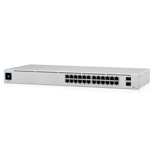 Ubiquiti - USW-24-POE-EU - Conmutador UniFi de 24 puertos de capa 2 con 16x GbE PoE+, 8x puertos GbE, 2x puertos SFP, disponibilidad total de PoE de 95 W USW-24-POE-EU [USW-24-POE-EU]