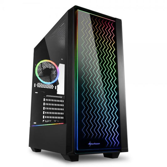 SHARKOON CASE RGB LIT 200, ATX, EXPANSIÓN DE 7 RANURAS, 2 USB 3.0, 1 USB 2.0, BAHÍA PARA UNIDADES 2X3.5 - 6X2.5, VENTILADOR 1X120MM [RGB LIT 200]