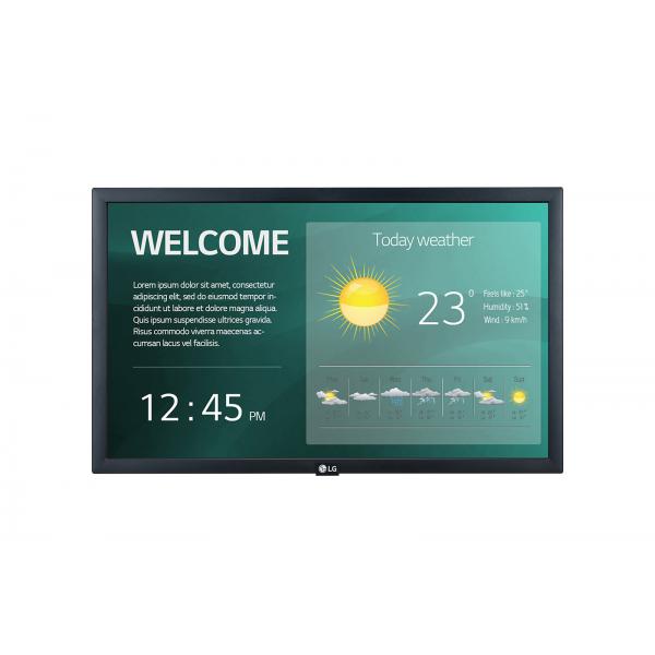 LG 22SM3G-B visualizzatore di messaggi Pannello piatto per segnaletica digitale 54,6 cm (21.5") IPS Wi-Fi 250 cd/m Full HD Nero Processore integrato 16/7 [22SM3G-B.AEU]