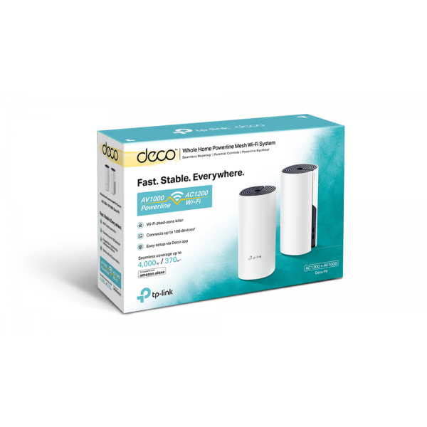 TP-Link Deco P9 (paquete de 2) Doble banda (2,4 GHz/5 GHz) Wi-Fi 5 (802.11ac) Blanco Interno [DECOP9(2-PACK)] 