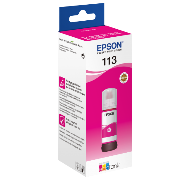 Epson 113 EcoTank Pigment Magenta ink bottle [C13T06B340]