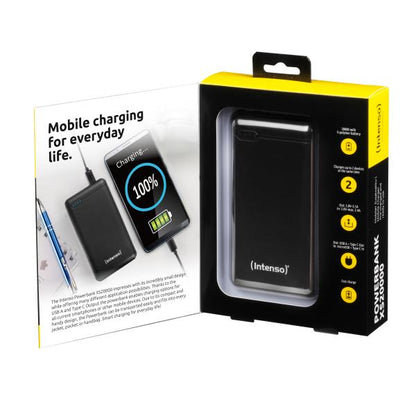 INTENSO POWER BANK 20000MAH USB A+TYPE C 5V-3.1A MICRO USB+TYPE C 5V-2.4A BLACK [7313550]