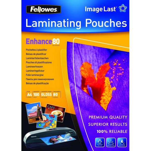 Fellowes IL LAMINATING POUCH 80MIC A4 GLOSS 100PK [5306114]