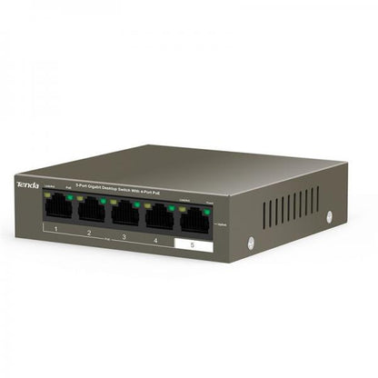 TENDA SWITCH 5 PORTE GIGABIT DESKTOP CON 4 PORTE PoE [TEG1105P-4-63W]