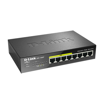 D-LINK SWITCH 8 PORTE GIGABIT 10/100/1000 DI CUI 4 POE [DGS-1008P]