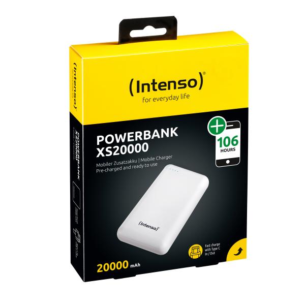 INTENSO POWER BANK 20000MAH MICRO USB + TYPE C BIANCO [7313552]