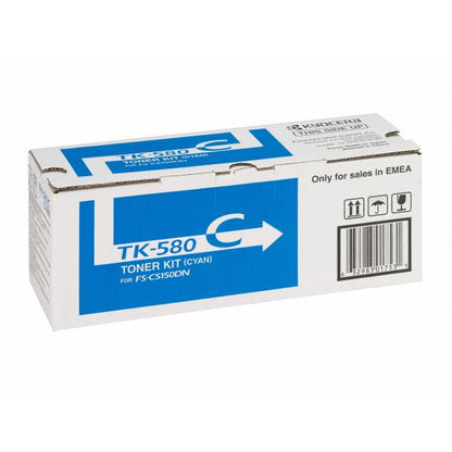 KYOCERA TK-580C cartuccia toner 1 pz Originale Ciano [1T02KTCNL0]