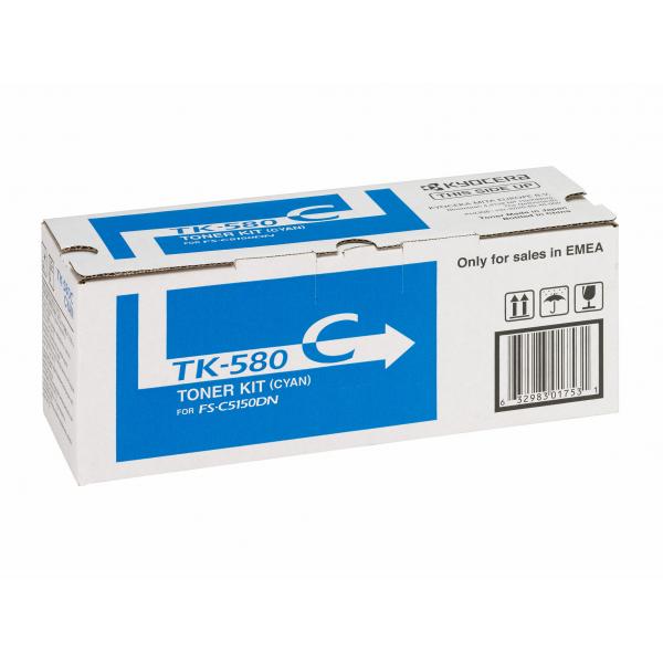 KYOCERA TK-580C cartucho de toner 1ud Original Cian [1T02KTCNL0] 