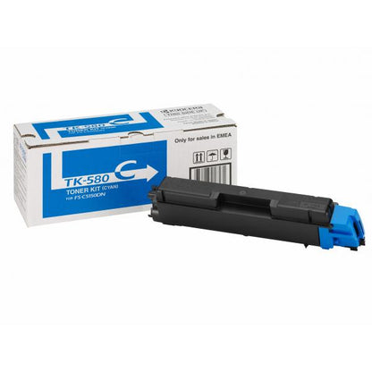 KYOCERA TK-580C cartuccia toner 1 pz Originale Ciano [1T02KTCNL0]