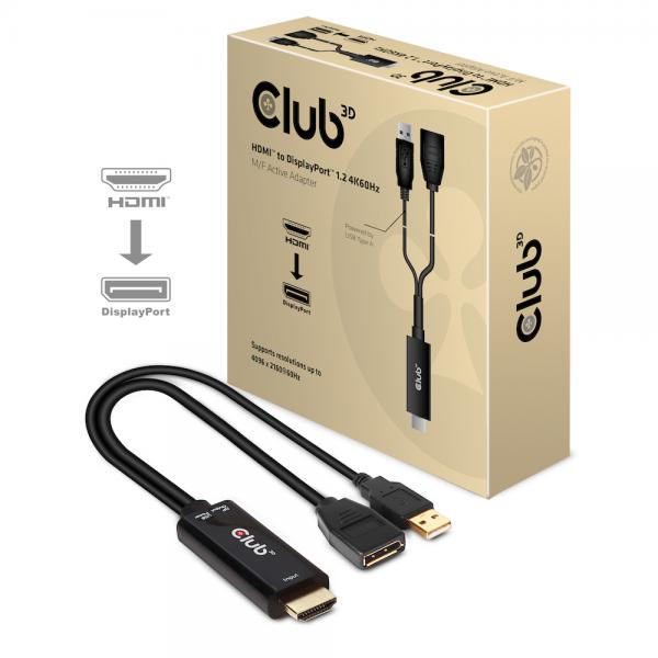 CLUB3D HDMI 2.0 TO DISPLAYPORT 1.2 4K60HZ HDR M/F ACTIVE ADAPTER [CAC-1331] 