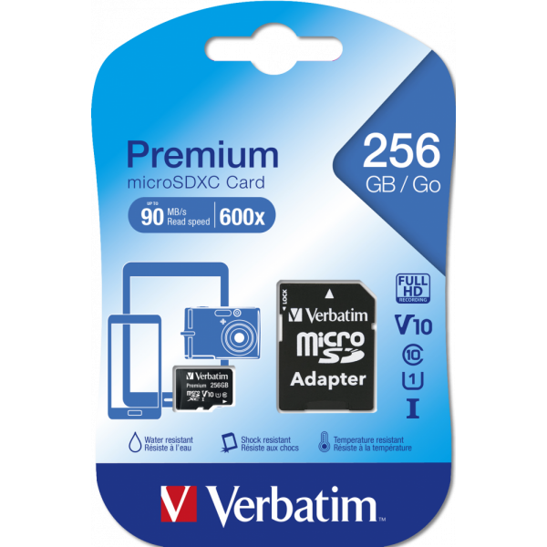 Verbatim Premium U1 256 GB MicroSDXC UHS-I Classe 10 [44087]