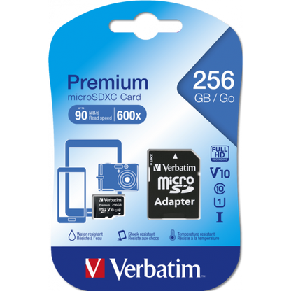 Verbatim Premium U1 256 GB MicroSDXC UHS-I Classe 10 [44087]