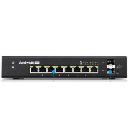 Ubiquiti - ES-8-150W - EdgeSwitch PoE with (8) RJ45 ports, (2) SFP ports, and a 150W power supply ES-8-150W-EU [ES-8-150W-EU]