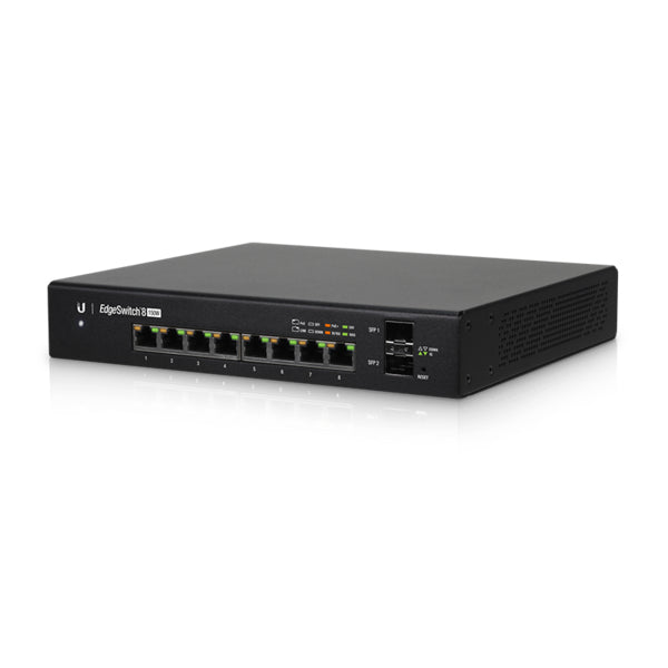 Ubiquiti - ES-8-150W - EdgeSwitch PoE with (8) RJ45 ports, (2) SFP ports, and a 150W power supply ES-8-150W-EU [ES-8-150W-EU]