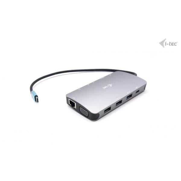 I-TEC NANO DOCKING STATION USB-C HDMI-VGA CON PORTA LAN, POWER DELIVERY 100W, RIVESTIMENTO IN METALLO [C31NANODOCKVGAPD]