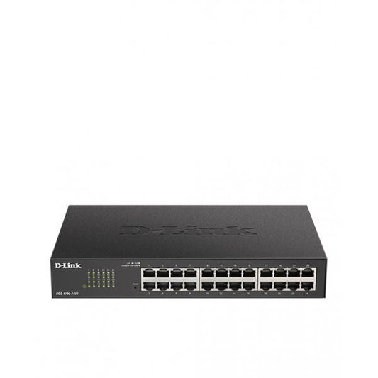 D-LINK SWITCH SMART MANAGED 24 PORTE GIGABIT, FANLESS, 802.1Q VLAN, 802.1p QoS, 11 RACKMOUNT INSTALLATION [DGS-1100-24V2]