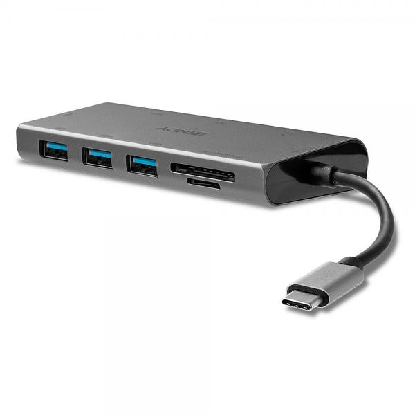 Lindy 43278 replicatore di porte e docking station per laptop USB 3.2 Gen 1 (3.1 Gen 1) Type-C Grigio [LINDY43278]