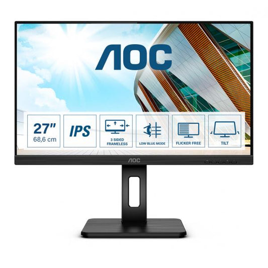 Aoc P2 Series - 27 inch - Full HD IPS LED Monitor - 1920x1080 - Pivot / HAS [27P2Q]