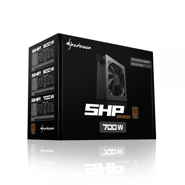 FUENTE DE ALIMENTACIÓN SHARKOON 600WATT 80PLUS BRONCE, COMPATIBLE CON RYZEN, VENTILADOR DE BAJO RUIDO DE 120MM [SHP-BRONZE-600W]