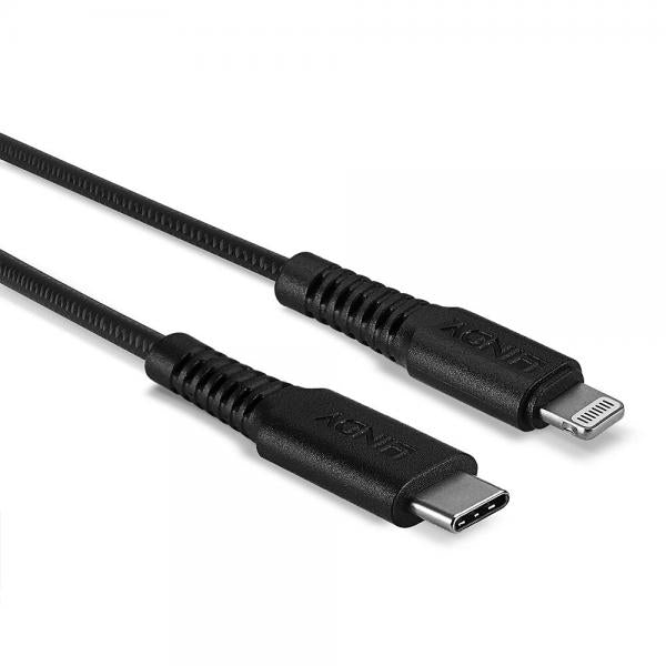 LINDY REINFORCED USB CABLE Type AC LIGHTNING, SYNCHRO CHARGING, 1M [31286]