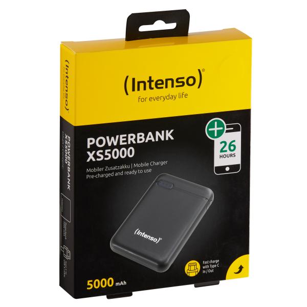 INTENSO POWER BANK 5000MAH USB A+TYPE C 5V-2.1A MICRO USB+TYPE C 5V-2.1A BLACK [7313520]