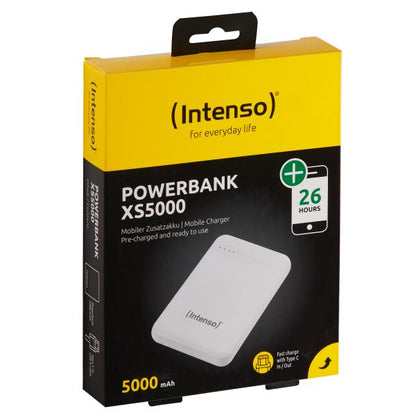 INTENSO POWER BANK 5000MAH USB A+TYPE C 5V-2.1A MICRO USB+TYPE C 5V-2.1A WHITE [7313522]