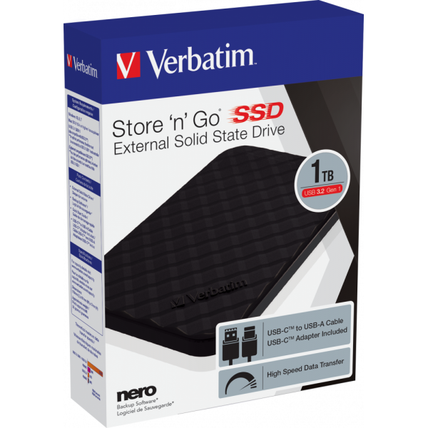 VERBATIM SSD ESTERNO STORE N GO 1TB USB 3.2 BLACK [53230]