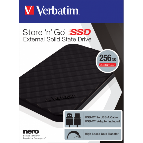 Verbatim SSD portátil Store 'n' Go USB 3.2 GEN 1 256 GB [53249] 