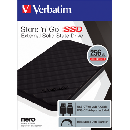 Verbatim SSD portátil Store 'n' Go USB 3.2 GEN 1 256 GB [53249] 