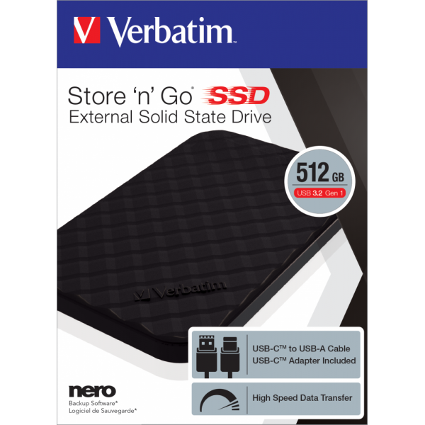 Verbatim SSD Portatile Store 'n' Go USB 3.2 GEN 1 512 GB [53250]