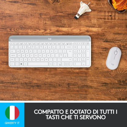 Kit de teclado y mouse Logitech MK470, diseño Qwerty italiano [920-009197]