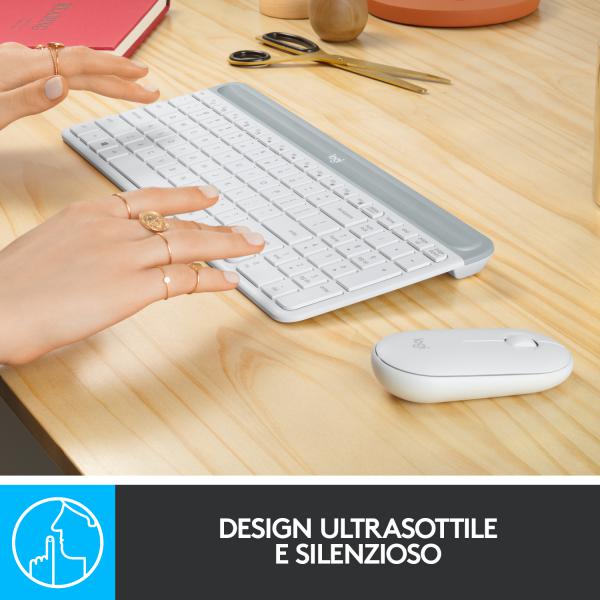 Kit de teclado y mouse Logitech MK470, diseño Qwerty italiano [920-009197]