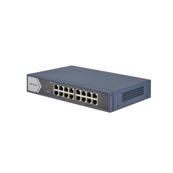 HIKVISION SWITCH 16 PORT GIGABIT UNMANAGED SWITCH 16 GIGABIT RJ45 PORTS, 19-INCH RACK-MOUNTABLE STE [DS-3E0516-E_B]