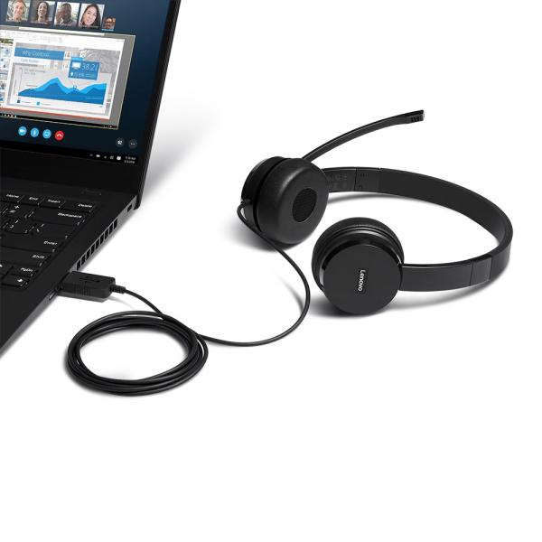 Lenovo 4XD0X88524 Auriculares y audífonos con cable Overhead Office Negro [4XD0X88524] 