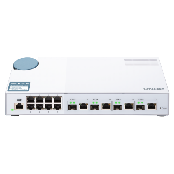 QNAP QSW-M408-4C conmutador de red Gestionado L2 Gigabit Ethernet (10/100/1000) Blanco [QSW-M408-4C]