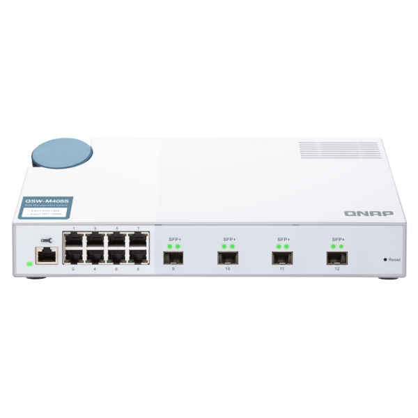 QNAP QSW-M408S conmutador de red Gestionado L2 Gigabit Ethernet (10/100/1000) Blanco [QSW-M408S]