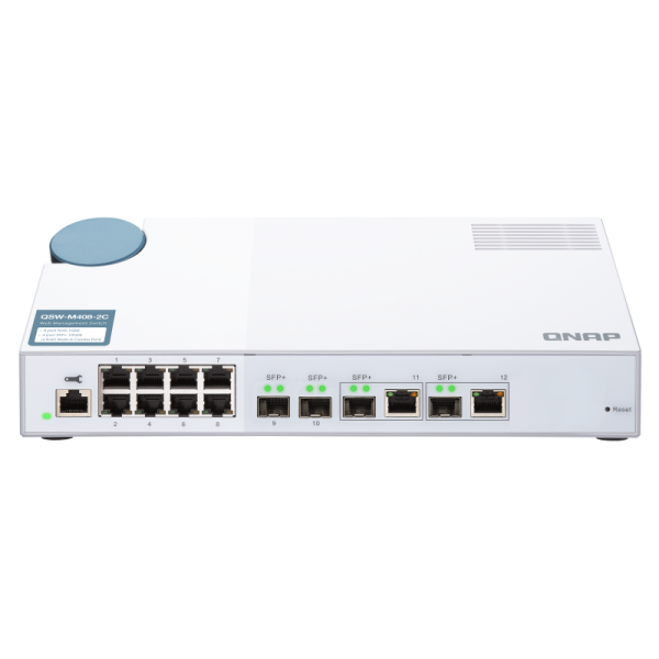 QNAP SWITCH QSW-M408-2C, managed, 8 port 1Gbps, 2 port 10G SFP+/ NBASE-T Combo, 2 port 10G SFP+ QSW-M408-2C [QSW-M408-2C]