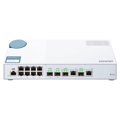 QNAP SWITCH QSW-M408-2C, managed, 8 port 1Gbps, 2 port 10G SFP+/ NBASE-T Combo, 2 port 10G SFP+ QSW-M408-2C [QSW-M408-2C]